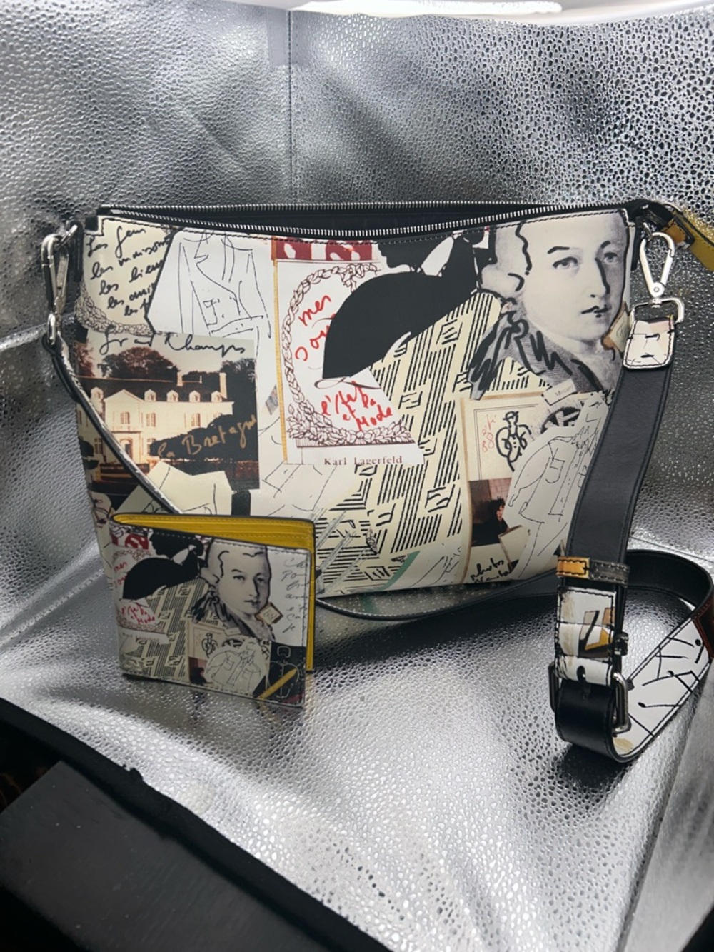 Fendi Karl Kollage Flat Messenger Bag with COA